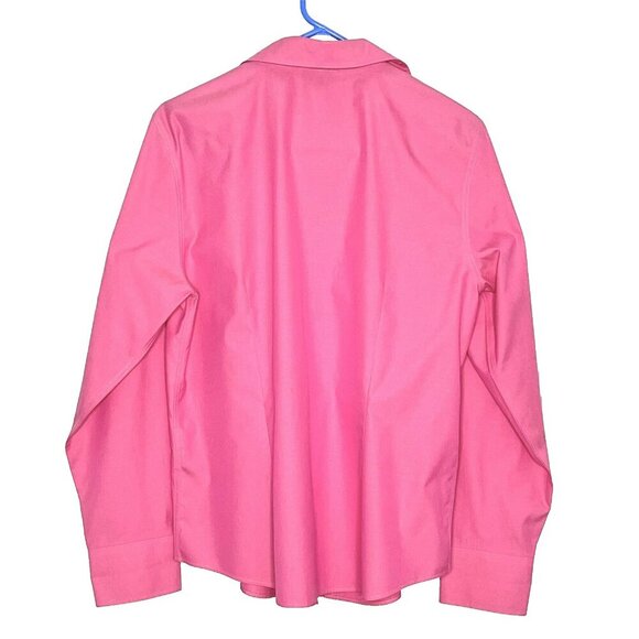 Talbots Wrinkle Resistant Button Up Blouse size 14 Pink Career Office - Picture 2 of 6